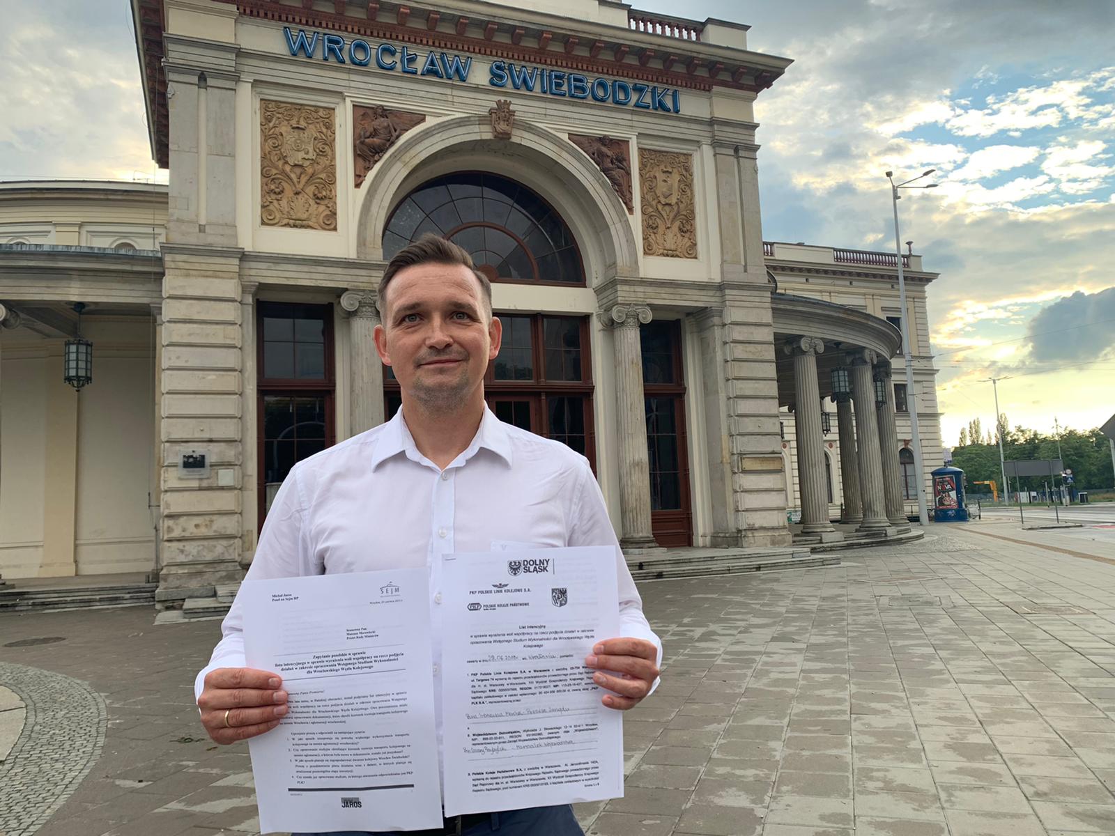 Zapytanie poselskie w sprawie listu intencyjnego w sprawie wyrażenia woli współpracy na rzecz podjęcia działań w zakresie opracowania Wstępnego Studium Wykonalności dla Wrocławskiego Węzła Kolejowego